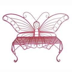 Pink Metal Butterfly Bench: Enchanting Outdoor Charm