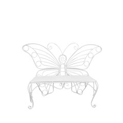 White Metal Butterfly Bench