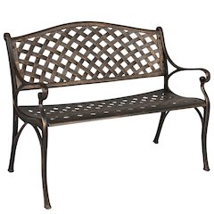 Garden Bench Bronze Colour - Lattice Design 40 Inch Long