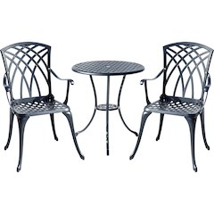 A Touch of Class- Black Cast Aluminium Bistro Set for Your Space