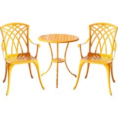 Sunny Retreat- Yellow Cast Aluminium Bistro Set