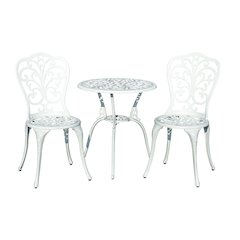 Classic Comfort- White Cast Aluminium Bistro Set