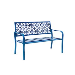 Blue Lagoon Escape- All-Steel Garden Bench for Tranquil Moments