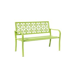 Green Oasis Haven- All-Steel Garden Bench for Relaxation