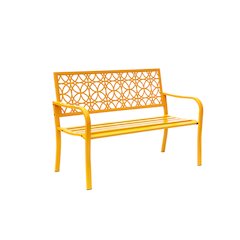 Sunny Yellow Serenity- All-Steel Garden Bench for Outdoor Bliss