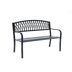 Classic Black - Steel and Cast Iron Garden Bench for Outdoor Serenity