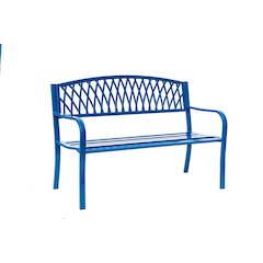 Blue Horizon Escape- Steel and Cast Iron Garden Bench for Relaxation