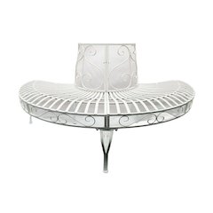 White Semi-Circle Tree-Wrap Bench