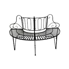 Black Metal Tree Wrap Garden Bench