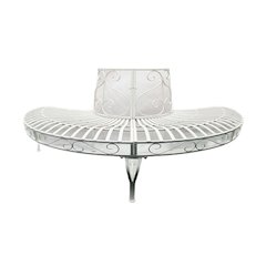 White Metal Tree Garden Bench