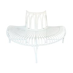 White Tree Wrap Garden Bench Semi-Circle