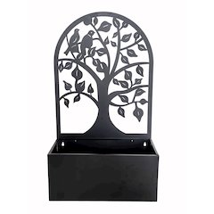 Garden Hanging Planter Black Metal Wall Decor