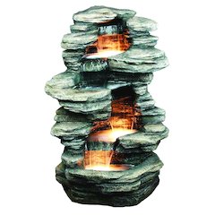 Rock 4 Level Fountain with Halogen Light
