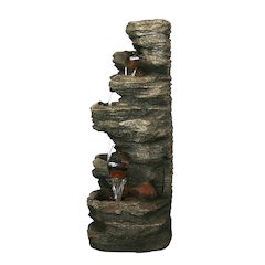 7 Level Slate Stone Fountain W/Light