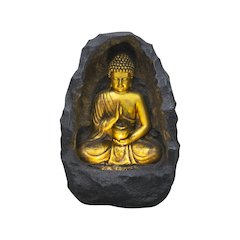 Golden Buddha Fountain Indoor W/LEDs