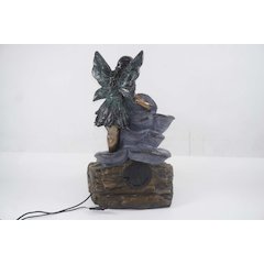 Fairy On The Rock Fountain W/ 2 White LEDs