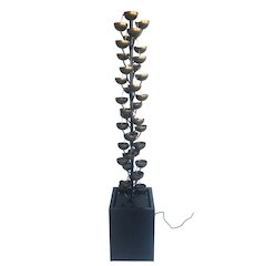 Tall Multi Level Zinc Metal Stacked Cups Fountain