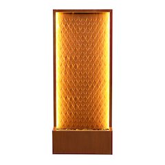 Rustic Zinc Metal Waterfall Fountain with LED Lighting - Outdoors