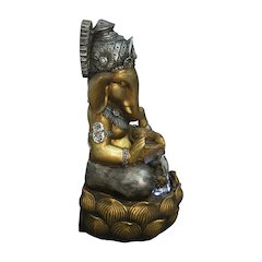 Fountain-Tabletop Lord Ganesh Sculptural Fountain with Wt LED