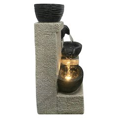 Stacking Bowls Fountain with Warm White LED Lights