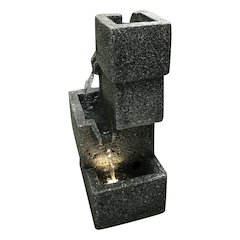 Concrete Crates Fountain with Warm White LED Lights
