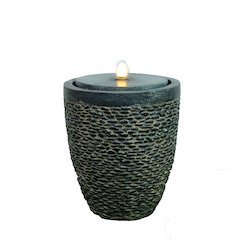 Large Stone Fountain W/Flame-Effect LED