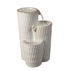 Ivory Ceramic Fountain - Elegance in Simplicity, No Lights