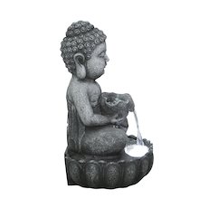 21.5" H Sitting Buddha Fountain W/White LED