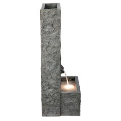32" H Rectangular Waterfall Fountain W/Ww LEDs