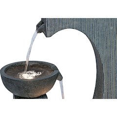 Contemporary Semi-Circle Tiered Fountain Outdoor with Warm White LEDS
