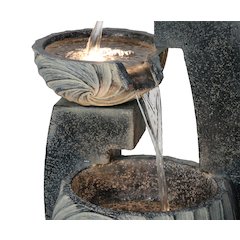 3 Tiers Modern Cascading Water Fountain Outdoor W/Ww LEDs