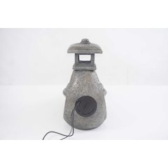 Pagoda Tiered Outdoor Fountain with 3 White LEDS