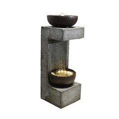 34" H Rainfall Fountain with Bowl On Top with LEDS