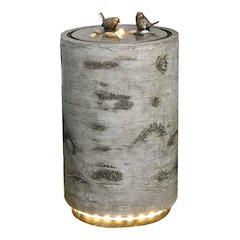 21.5" H Bird Bath Fountain with Warm White LEDS