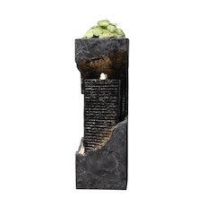 35" H Outdoor Waterfall Fountain with Warm White LEDS