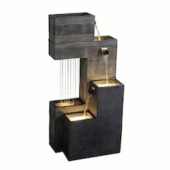 Contemporary Fountain with Lights - Dark Elegance