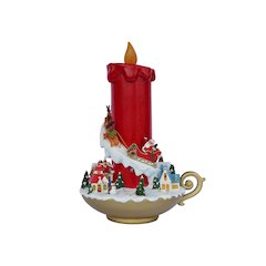 13in Lighted Christmas Candle Decor Battery Operated Indoor Use Only