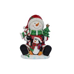 Snowman Penguin Christmas Decor with LED Lights Battery Operated Indoor Use Only
