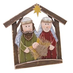 30in Wooden Nativity Christmas Decor Indoor Outdoor Use