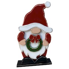 Medium Wooden Gnome Christmas Decor Indoor Outdoor Use