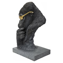 Gorilla Head with Golden Glasses