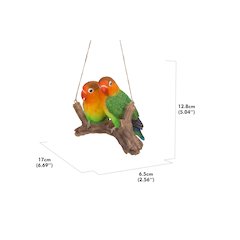 Hanging Parrots (Lovebirds) On A Branch