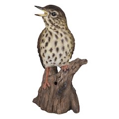 Songbird Standing On Stump W/Sound Motion Sensor