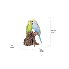 Motion Activated Singing Couple Budgerigar On Stump