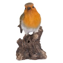 Motion Activated Singing Robin On Stump