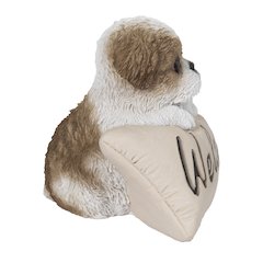 Brown & White Shih Tzu W/Welcome Sign