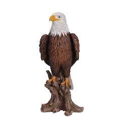 Large Bald Eagle On Stump Statue