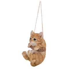 Hanging Tabby Kitten Statue