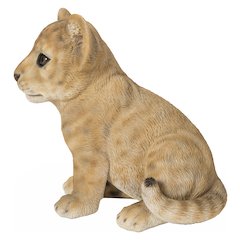 Sitting Lion Cub Statue
