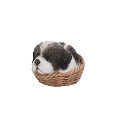 Wicker Basket Shih Tzu Statue